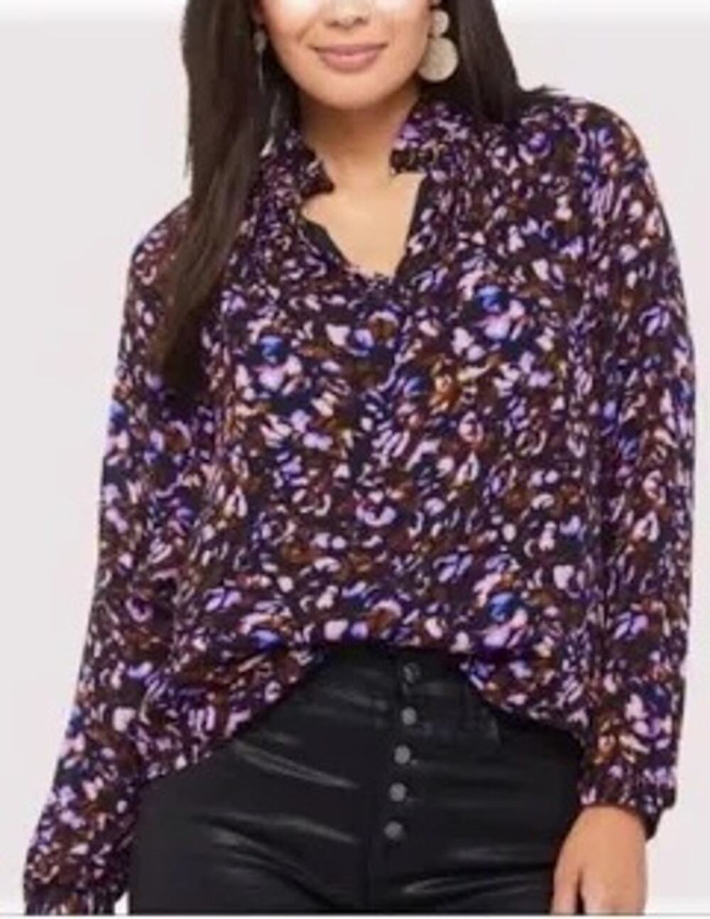 Marie Oliver Womens Arden Blouse Pleated Victorian Neck Business Career XS